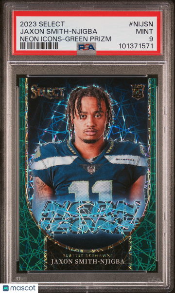 2023 Panini Select Neon Icons Jaxon Smith-Njigba #NIJSN Green Prizm PSA 9