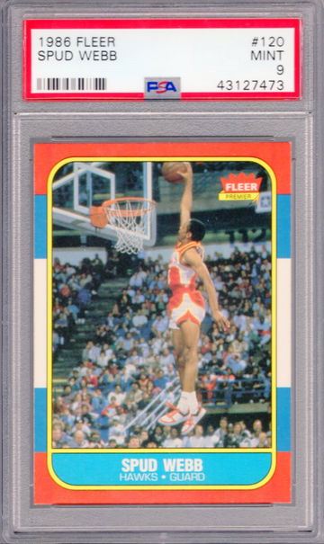 1986 FLEER SPUD WEBB RC PSA 9
