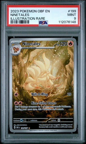 2023 Pokemon Scarlet and Violet Obsidian Flames Illustration Rare Ninetales #199 PSA 9