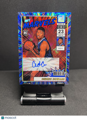 2025 DONRUSS BASKETBALL CEDRIC COWARD NEET MARVELS AUTO BLUE /49 RC