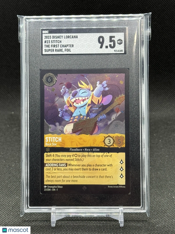 Graded 2023 SGC 9.5 Disney Lorcana Stitch The First Chapter Foil #23 Trading Card