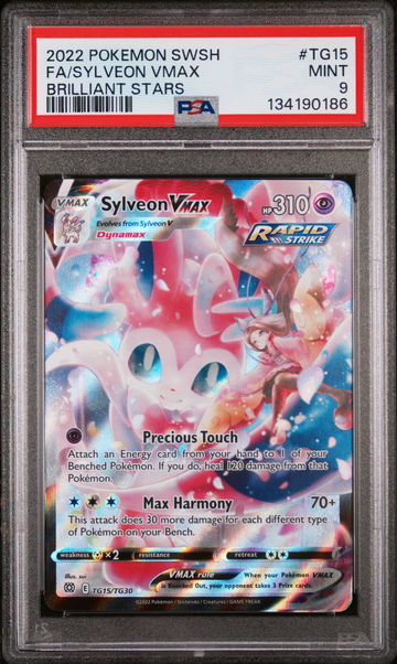 2022 Pokemon Sword and Shield Brilliant Stars Sylveon Vmax #TG15 PSA 9