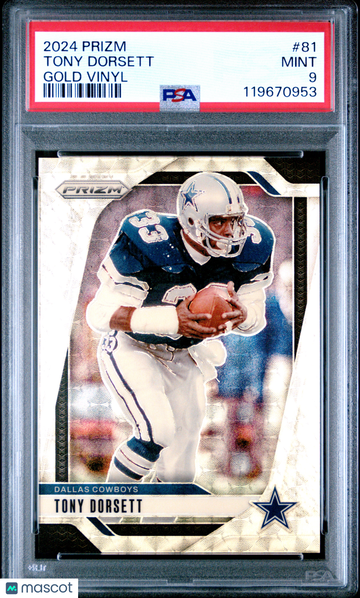 2024 Panini Prizm Tony Dorsett #81 Gold Vinyl PSA 9