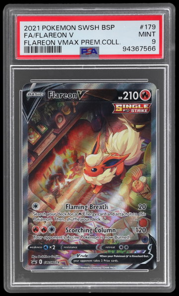2021 Pokemon Sword And Shield Black Star Promo Premium Collection Flareon V PSA 9