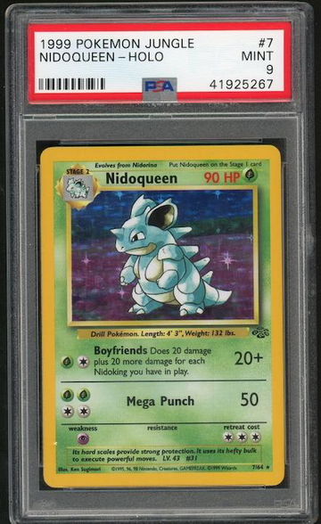 1999 Pokemon Jungle Holo Nidoqueen #7A PSA 9