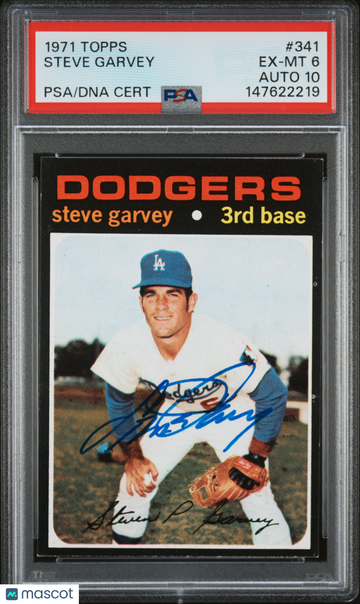 1971 Topps Steve Garvey #341 Rookie PSA 6 Auto 10