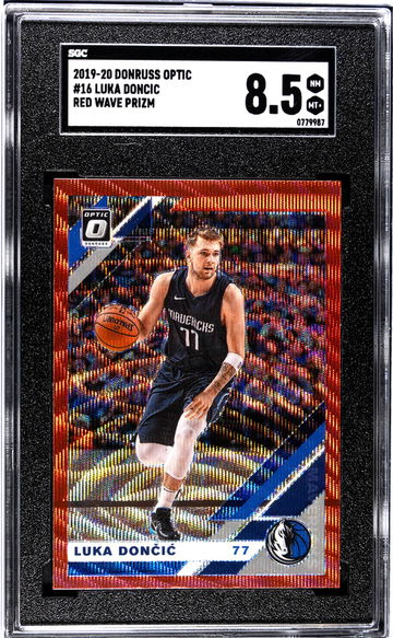 2019-20 Donruss Optic #16 Luka Doncic Red Wave Prizm SGC 8.5