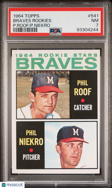 1964 Topps Braves Rookies #541 P. Roof P. Niekro PSA 7