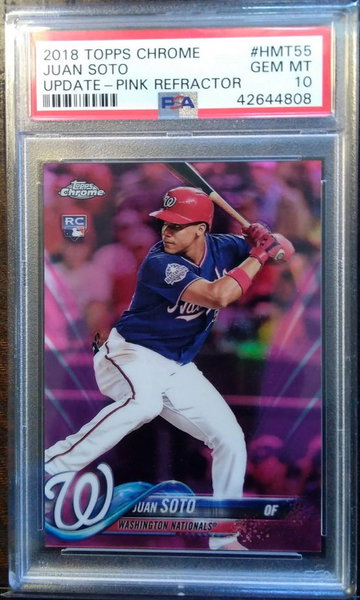 Juan Soto 2018 Topps Chrome Update Pink Refractor #HMT55 PSA 10