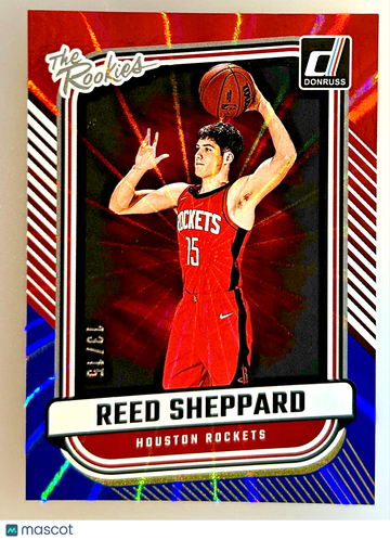 2024-25 Donruss Reed Sheppard #4 Red Blue Laser Rookie Donruss