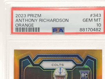 2023 PANINI PRIZM ROOKIE ORANGE GEM ANTHONY RICHARDSON Orange Rookie PSA 10