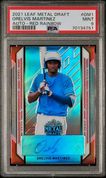Orelvis Martinez 2021 Leaf Metal Draft Red Rainbow Auto #5