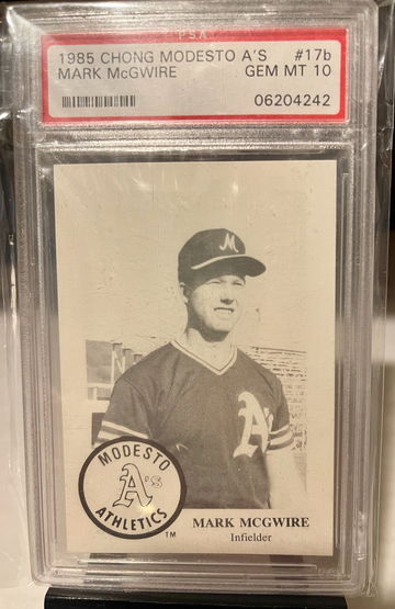 1985 Chong Modesto A's Mark McGwire PSA 10