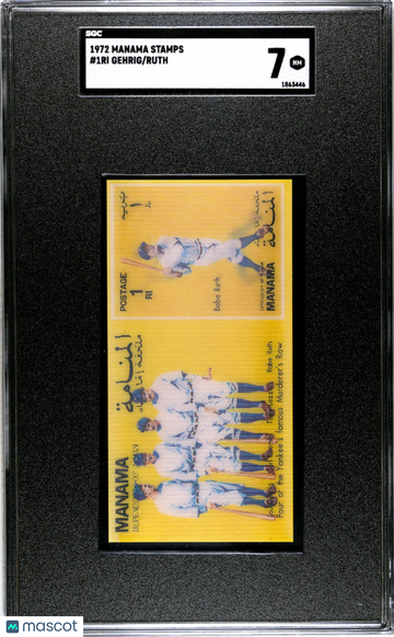1972 Manama Stamps Ruth Gehrig #1RI SGC 7