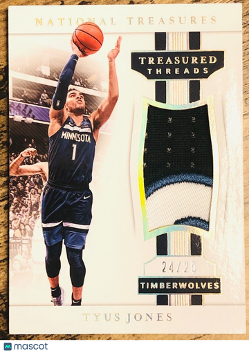 2018 National Treasures TYUS JONES Treasured Threads Prime Parallel SP 24/25