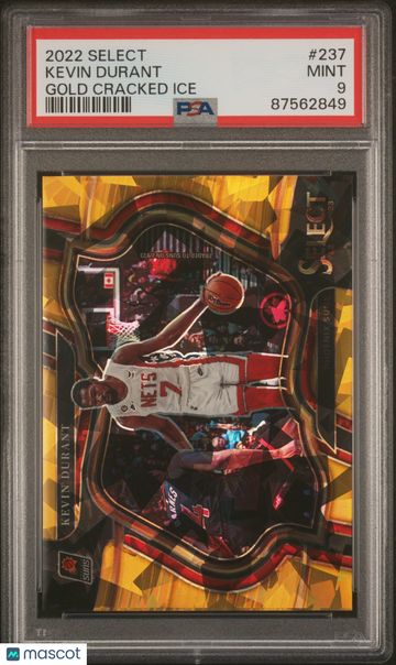 2022 Panini Select Kevin Durant #237 Gold Cracked Ice PSA 9