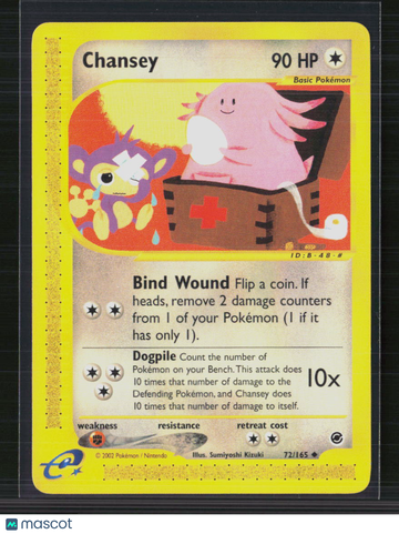 2002 Expedition Base Set Chansey Uncommon #72/165