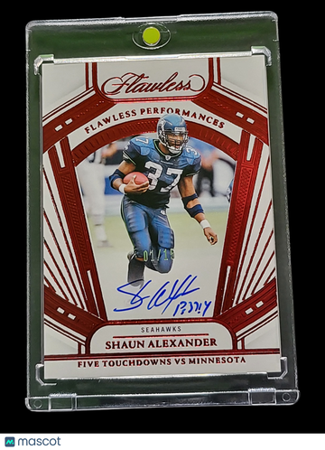 2025 Panini Flawless Football Shaun Alexander #FP-SAA Ruby /15 Five Touchdowns vs Minnesota