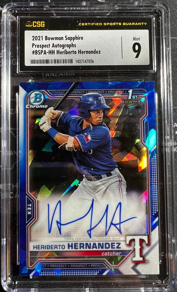 2021 Bowman Sapphire Heriberto Hernandez Auto CSG 9