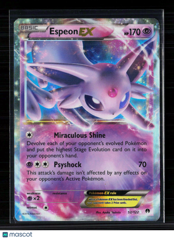 2016 BREAKpoint Espeon EX Holo Rare #52/122