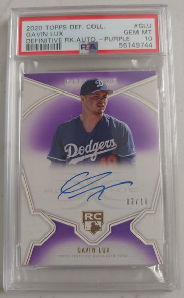 2020 Topps Definitive Gavin Lux Purple On Card Auto /10