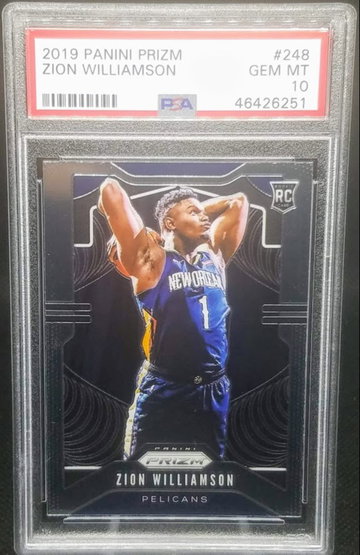 Zion Williamson 2019 Panini Prizm RC Rookie # 248 Graded PSA Gem Mint 10