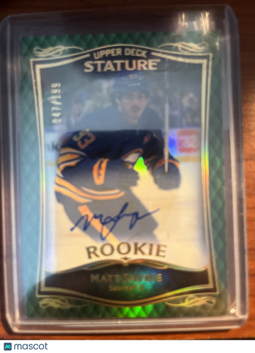 2024-25 Stature Matt Savoie Green RC Auto /199 Matt Savoie #199 Green Rookie