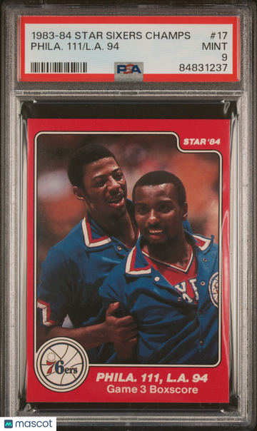 1983-84 Star Sixers Champions L. A. 94 Phila. 111 #17 PSA 9