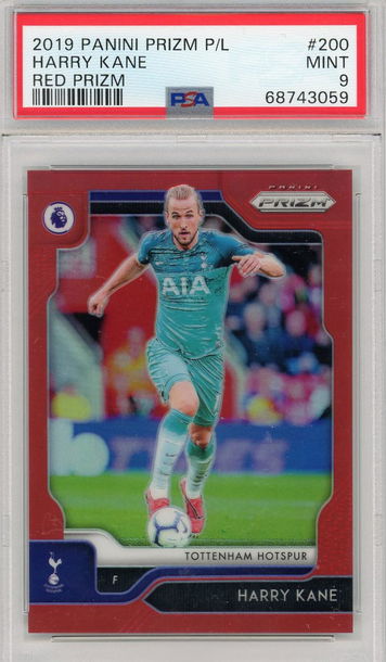 2019 Panini Prizm Premier League Red Prizm Harry Kane #200 /149 PSA 9