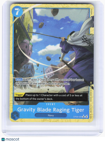 Premium Booster -The Best- Vol. 2 Gravity Blade Raging Tiger (Alternate Art) Foil Rare #OP06-058