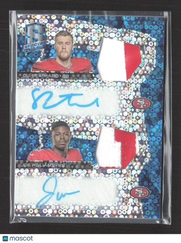 2017 Panini Spectra Prizm Joe Williams C.J. Beathard #RDPA-SF Blue /20 Dual Autograph Dual Patch