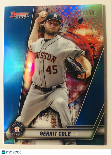 GERRIT COLE 2019 Bowman's Best #16 BLUE Refractor SP Parallel #111/150 Astros