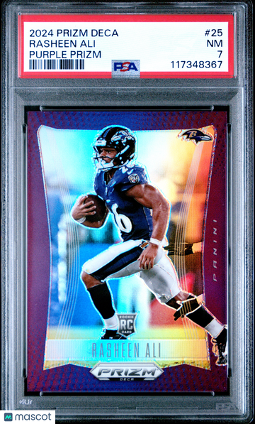 2024 Panini Prizm Deca Rasheen Ali #25 Purple PSA 7