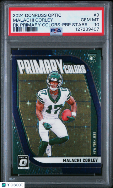 2024 Panini Donruss Optic Rookie Primary Colors Malachi Corley #9 RK PRP Stars PSA 10