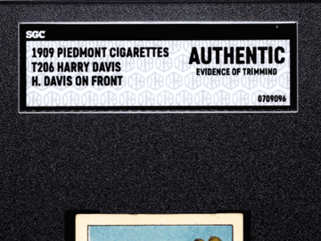 1909 Piedmont Cigarettes (T206) Harry Davis H. Davis Front SGC A