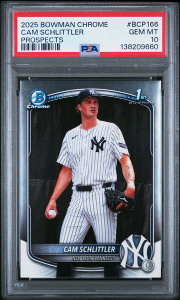 2025 Bowman Chrome Prospects Cam Schlittler #BCP-166 PSA 10