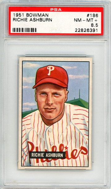 1951 Bowman Richie Ashburn #186 PSA 8.5 