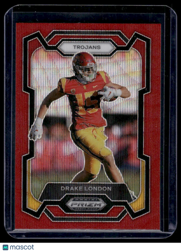 2024 Panini Prizm Draft Picks Drake London #3 Ruby Wave