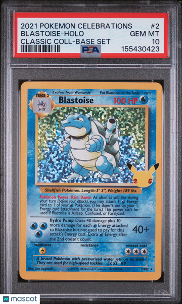 2021 Pokemon Celebrations Classic Collection Blastoise Holo Classic Coll-Base Set PSA 10 #2