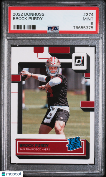 2022 Panini Donruss Brock Purdy #374 Rookie PSA 9