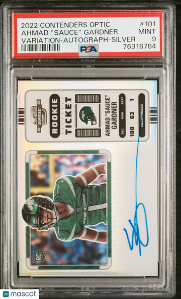 2022 Panini Contenders Optic Sauce Gardner #101 Variation Autograph Silver PSA 9 Auto