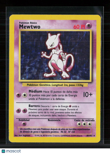 1999 Base Set Mewtwo Holo Rare Spanish #10/102