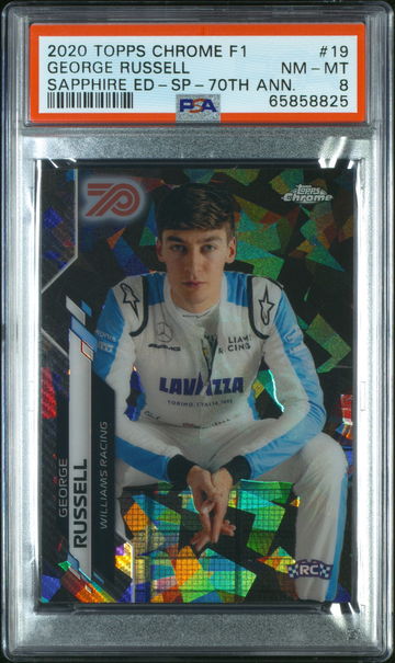 2020 Topps Chrome Sapphire F1 George Russell Rookie RC  70th Anniversary Refractor  /70 SP IV Image Variation Formula 1 