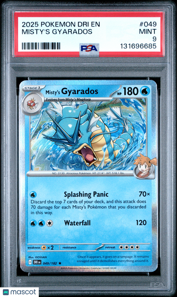 2025 Pokemon Dri EN-Destined Rivals Misty's Gyarados PSA 9 #049