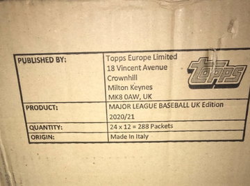 2020 Topps UK edition 12 box sealed case
