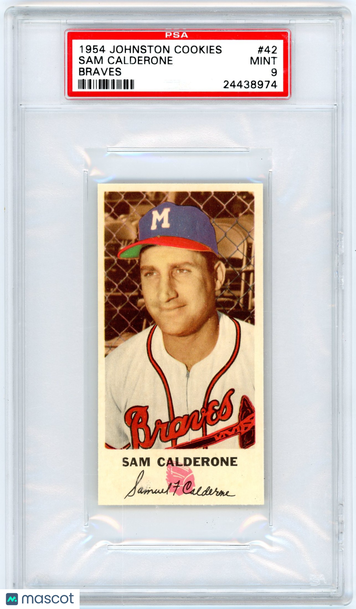 1954 Johnston Cookies Braves Sam Calderone #42 PSA 9