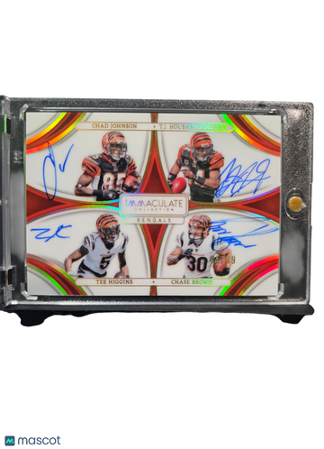 2024 Panini Immaculate Collection Chase Brown Tee Higgins Chad Johnson T.J. Houshmandzadeh #IQA-CIN