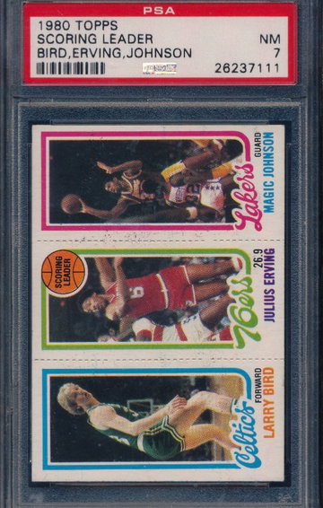 Larry Bird/Magic Johnson 1980 Topps RC PSA 7