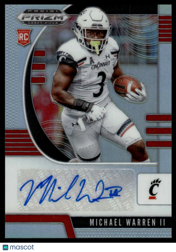 2020 Panini Prizm Draft Picks Michael Warren II #164 Draft Picks Prizms Silver Autographs AU