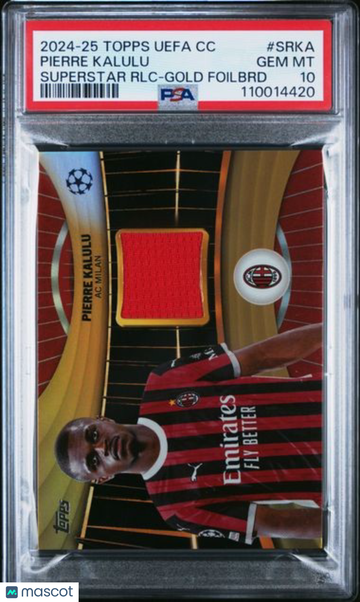 2024-25 Topps UEFA Club Competitions Topps Superstar Relics Pierre Kalulu #SRKA RLC Gold Foilbrd PSA 10